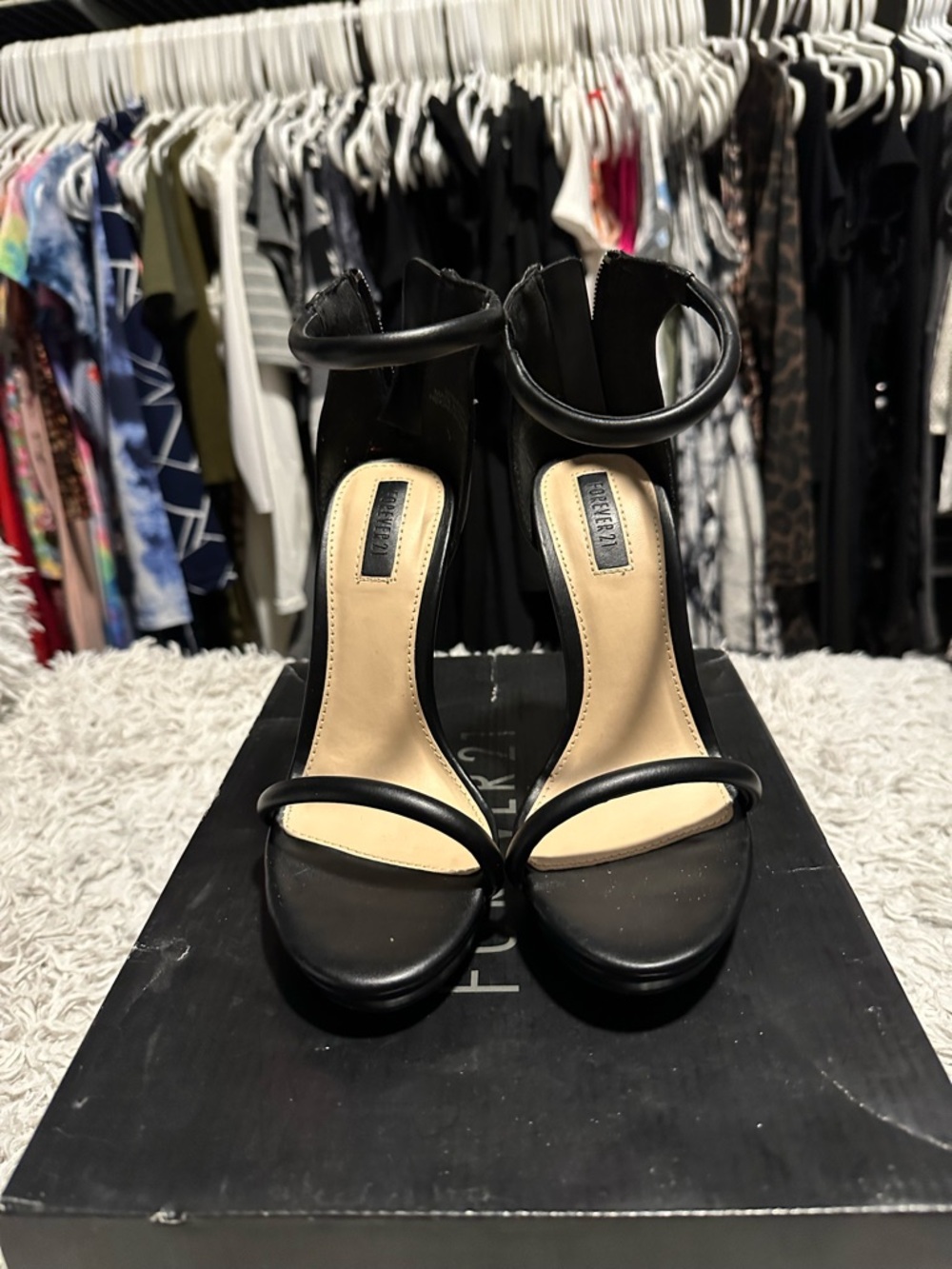 Forever 21 Black Strappy High Heel Sandals - Picture 4 of 8
